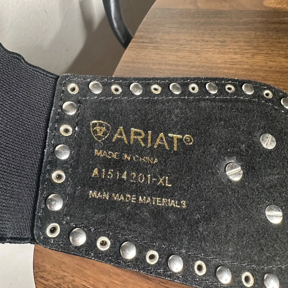 Ariat Womens Western Cinch Belt Black Studded Horseshoe  display picture 3